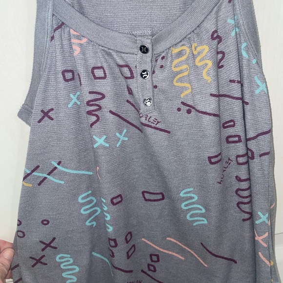 Hurley Tops - Hurley Multicolor Patterned Gray Tank Top